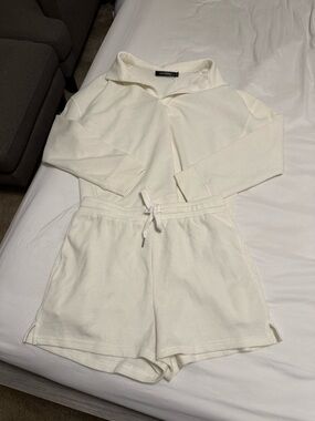 Merokeety Ivory Waffle Knit Lounge Set Sz M